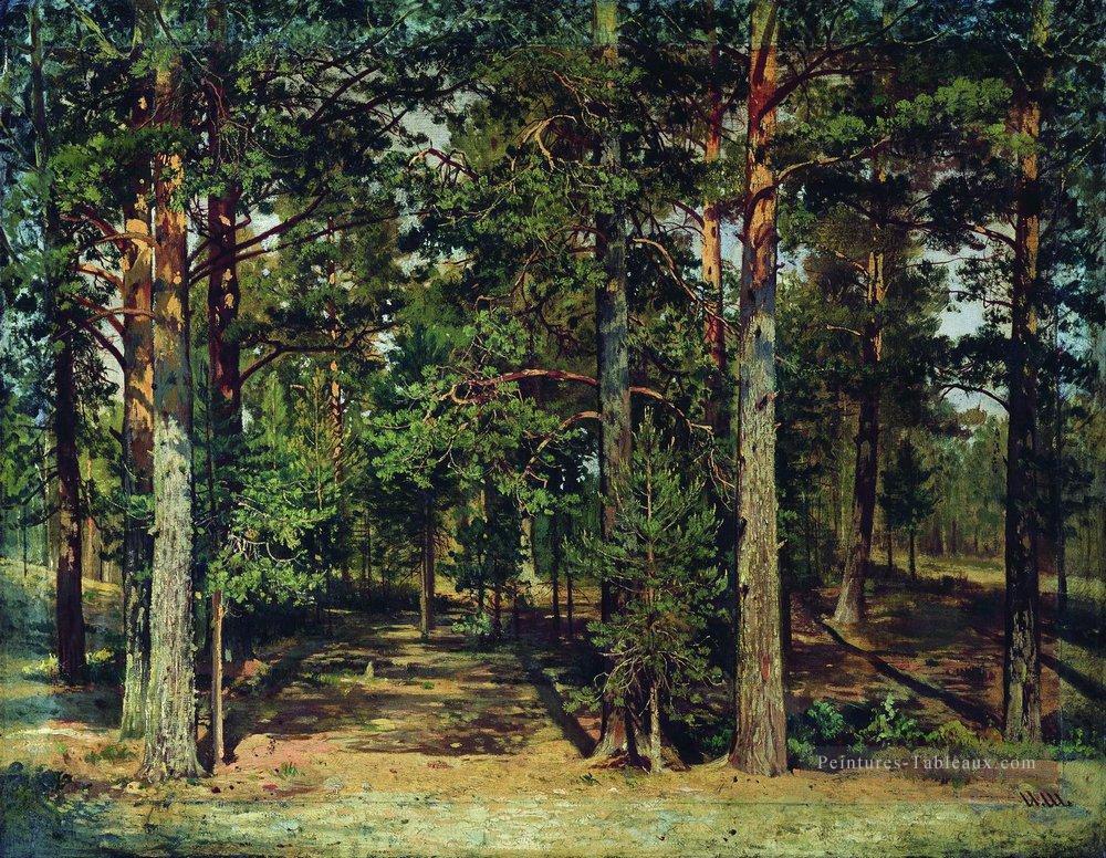 forêt de pins 1 paysage classique Ivan Ivanovitch Peintures à l'huile